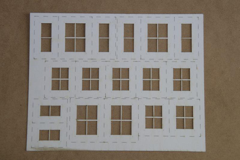 O Gauge House Windows with Glass